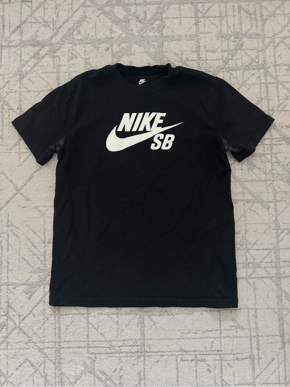 Nike Black T-Shirt with White SB Logo